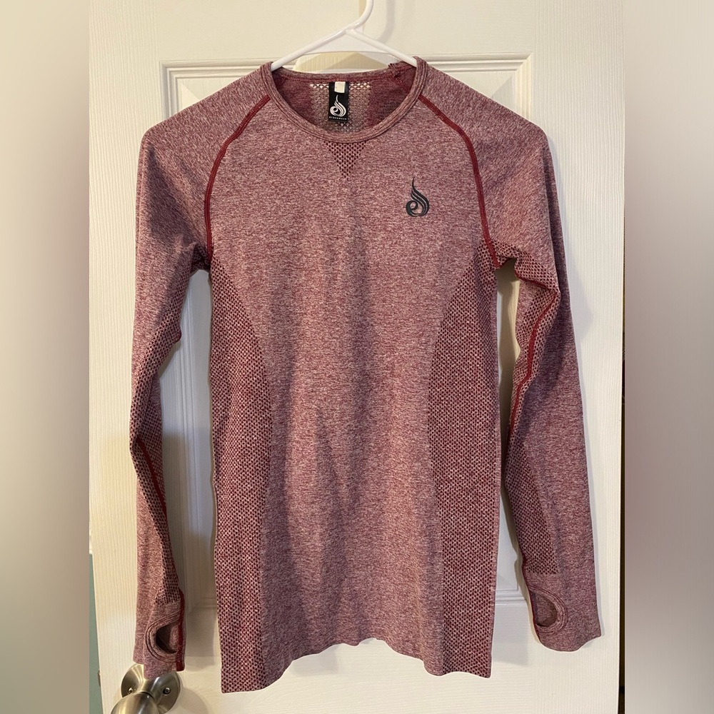 Ryderwear | Maroon Activewear Long Sleeved Shirt, Size S